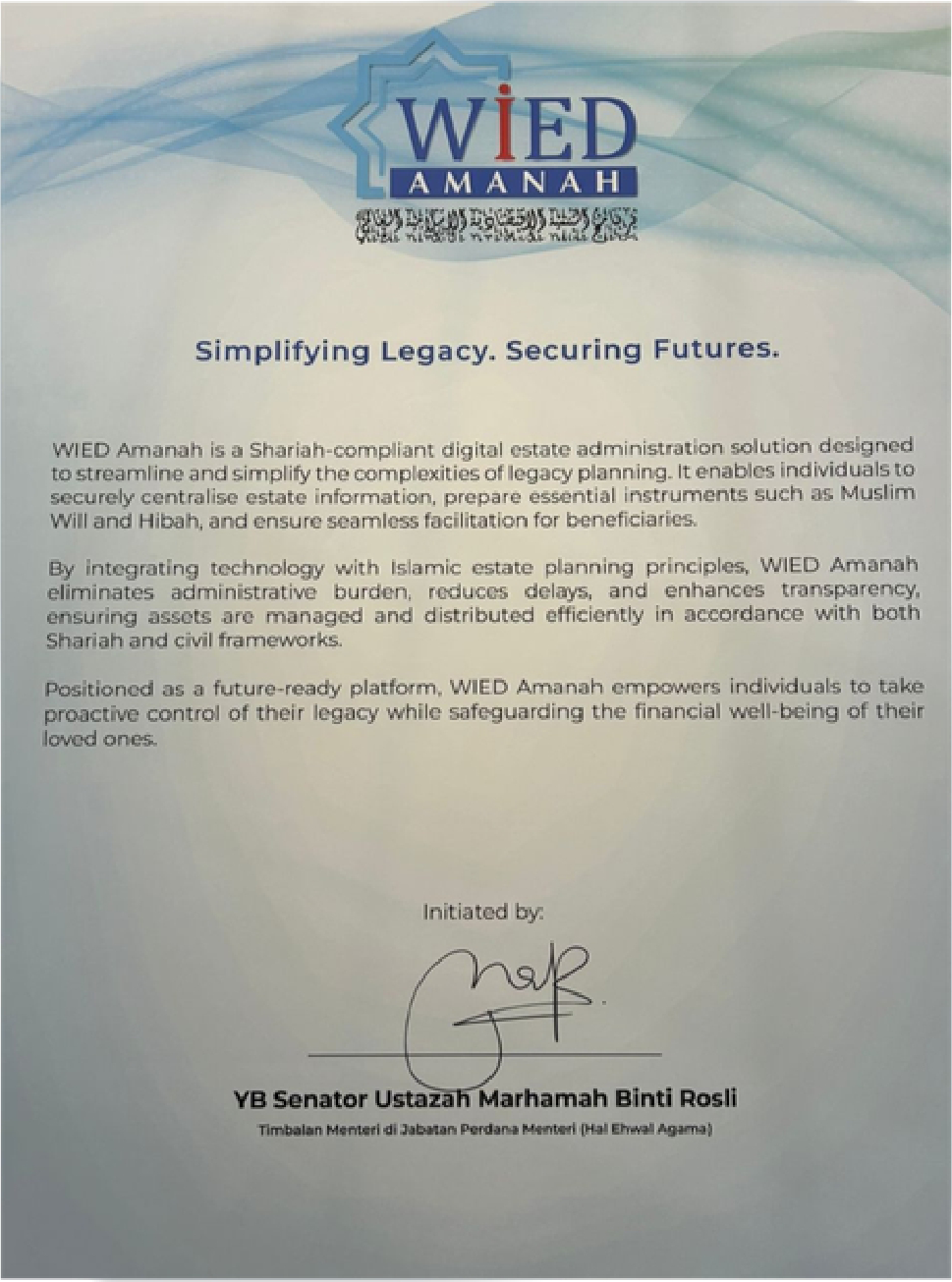 WIED Amanah Framework Document